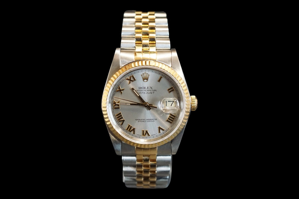 Rolex Datejust 36 Silver Roman Dial on Jubilee 16233