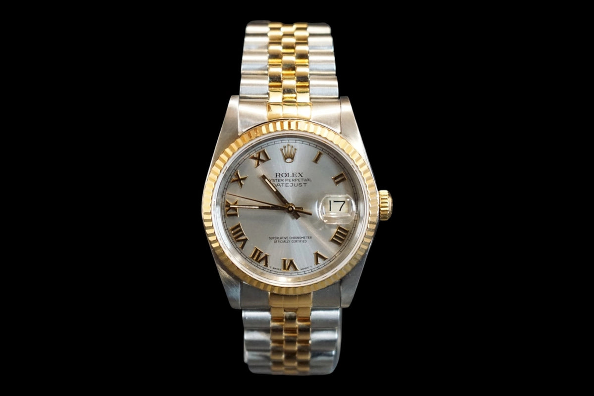 Rolex Datejust 36 Silver Roman Dial on Jubilee 16233