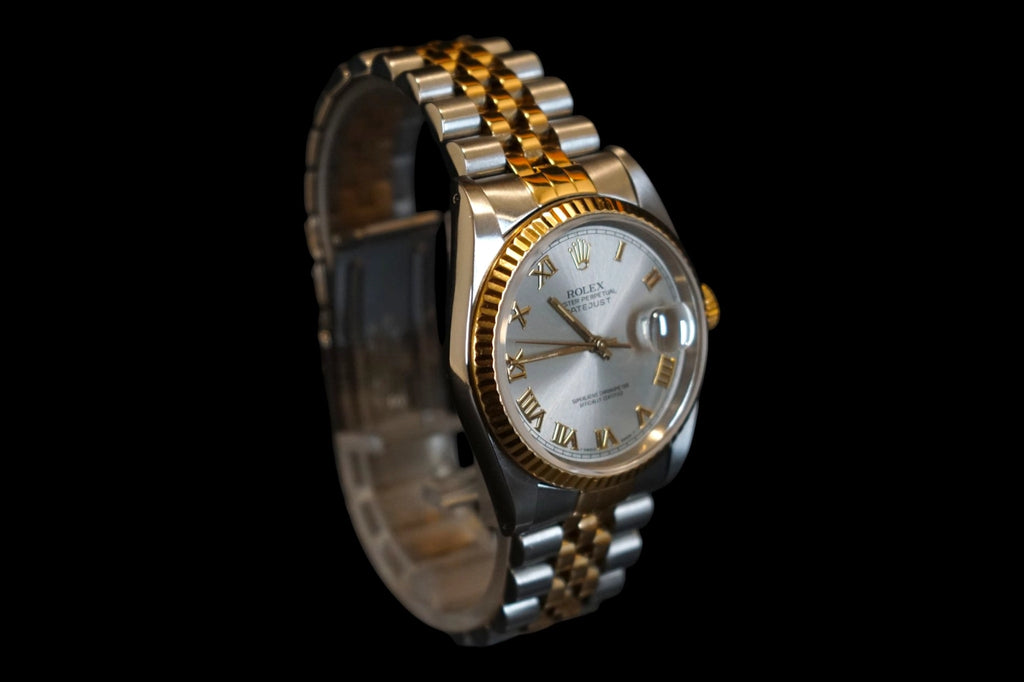 Rolex Datejust 36 Silver Roman Dial on Jubilee 16233